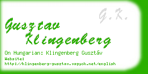 gusztav klingenberg business card